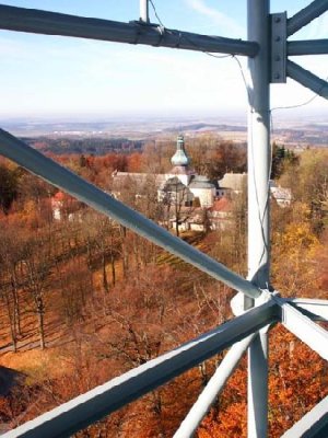 Pohled na kostel z rozhledny Pípalka